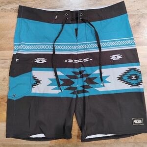 Vans Men's Blue Southwest Pattern Swim Shorts